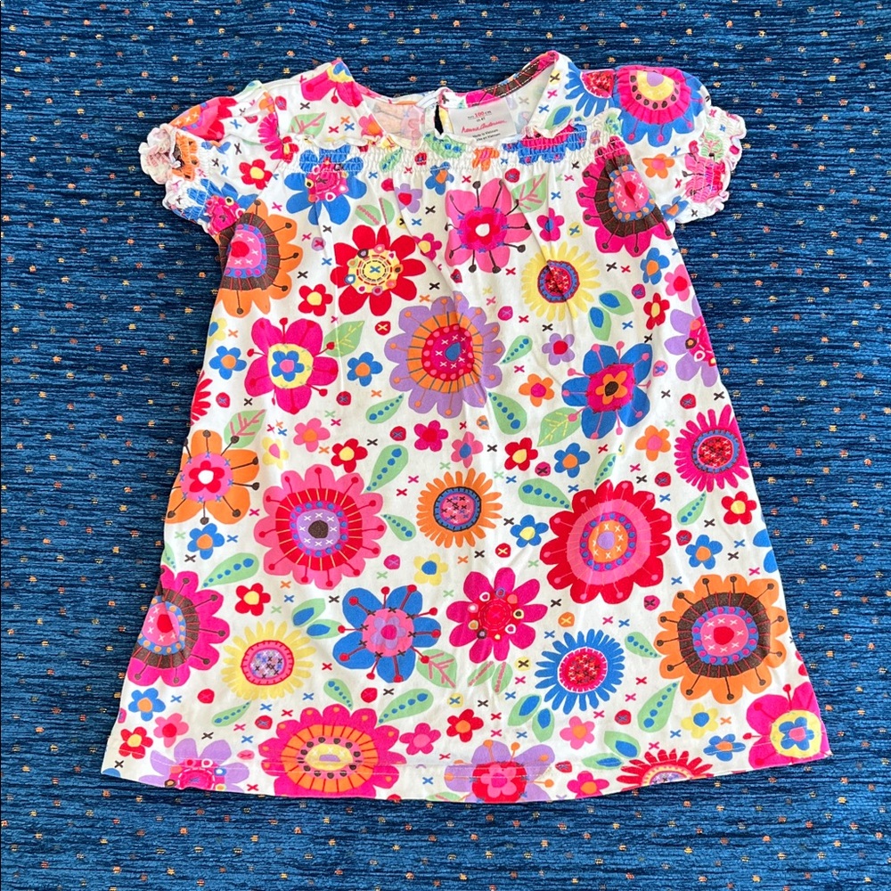 Hanna Andersson size 4T Colorful Floral Kids Dress 100% cotton